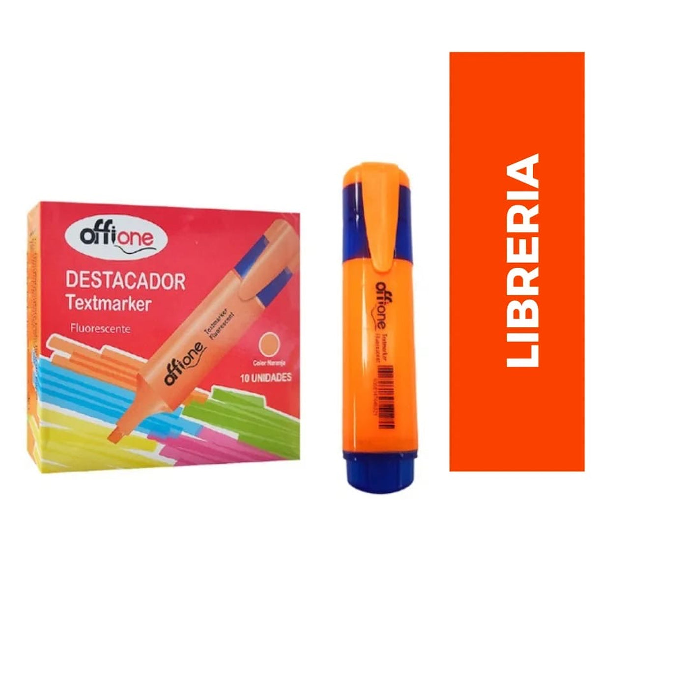 Destacador naranja x 10 pcs