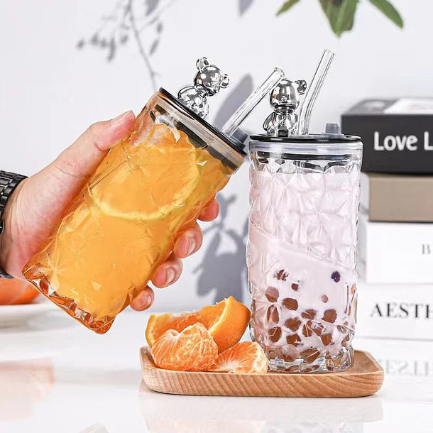 Vaso de vidrio jugos e infusiones