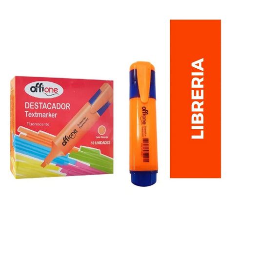 Destacador naranja x 10 pcs