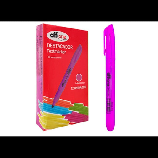 Destacador rosado x 12 pcs